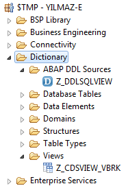 SAP CDS View and SQL DDL source document