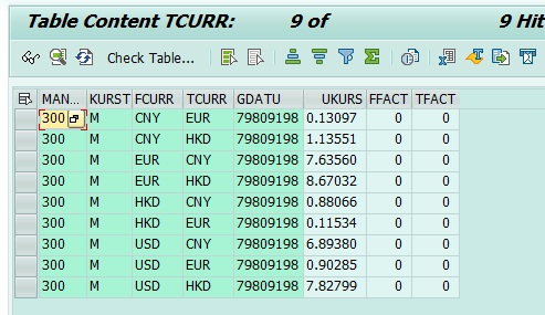 TCURR表取汇率问题