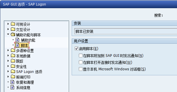 SAP GUI Scripting的基本设置