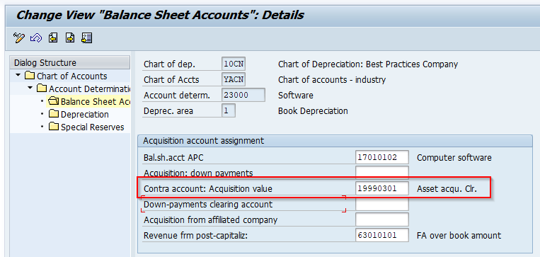 SAP Assert Acquisition with Automatic Offsetting