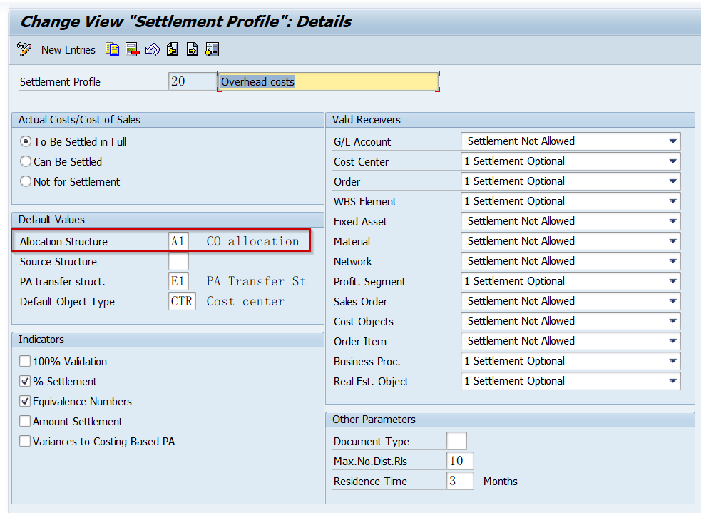 SAP实际型内部订单结算的配置及使用